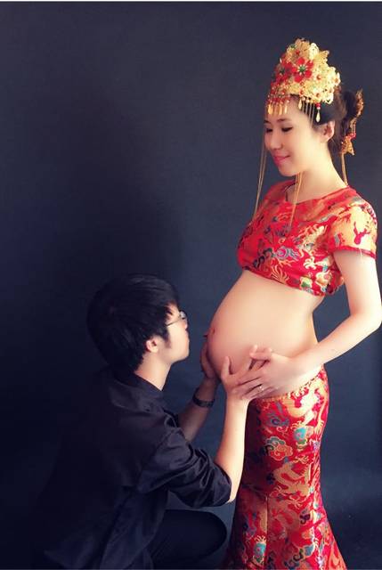 孕34周的大肚子照,最后冲刺啦_满34周啦,开始