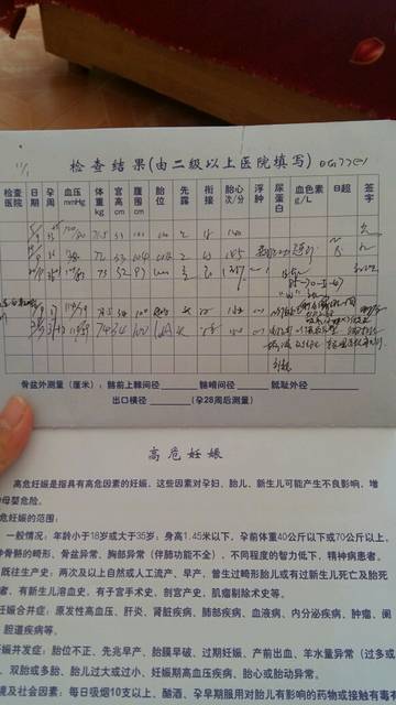 孕产妇保健手册