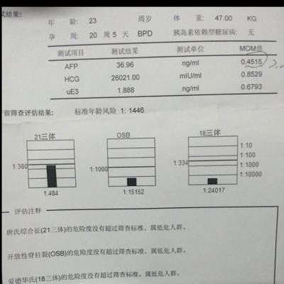 今天去拿唐氏筛查报告了,医生说我21三体太接