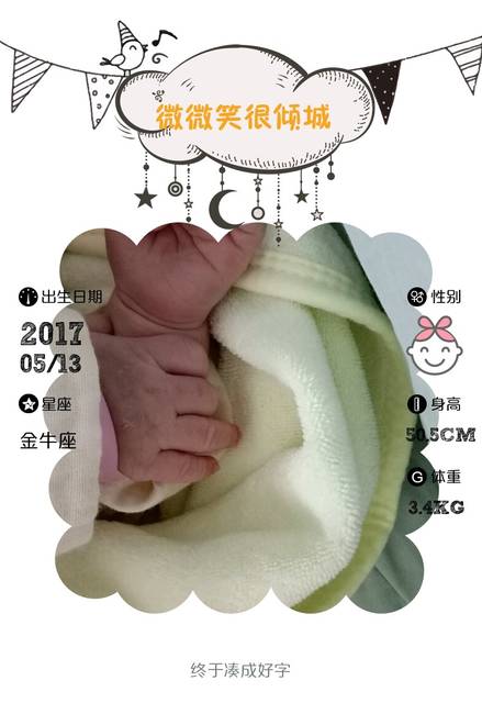 【报喜】微微笑很倾城出生了